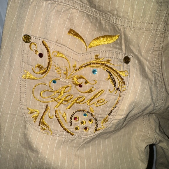 Vintage w/Tags - Apple Bottoms Embroidered Trousers with Gold & Gem Accents - Picture 3 of 8